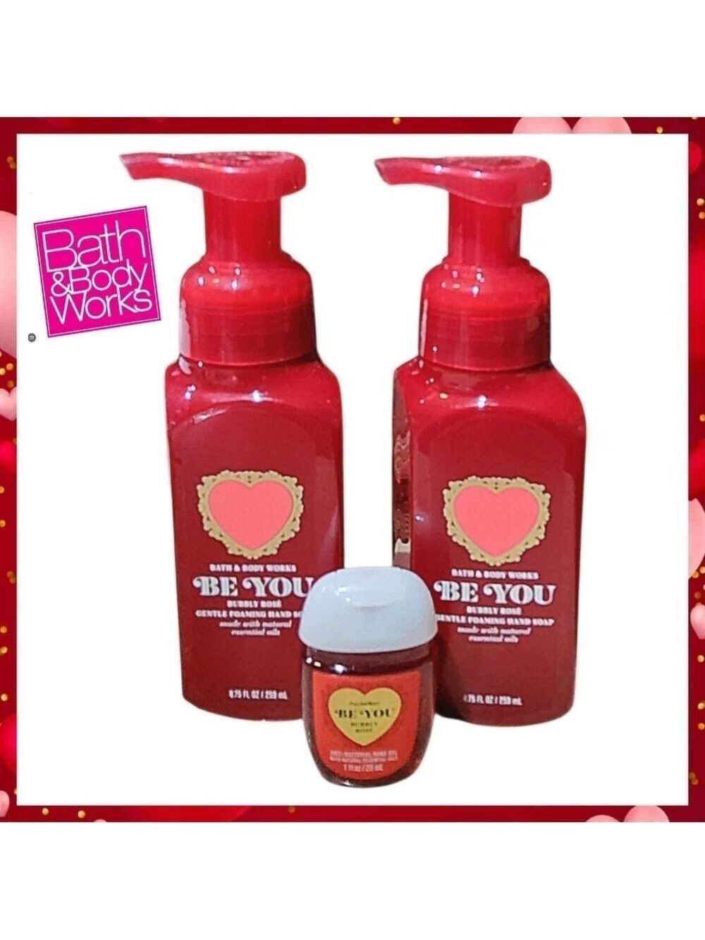BUBBLY ROSE GENTLE FOAMING HAND SOAPS & SANITIZER SET BY BATH & BODY WORKS